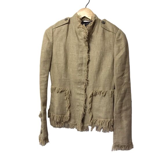 Dolce & Gabbana Women Linen Jacket with fringe Beige 40 - Picture 8 of 16